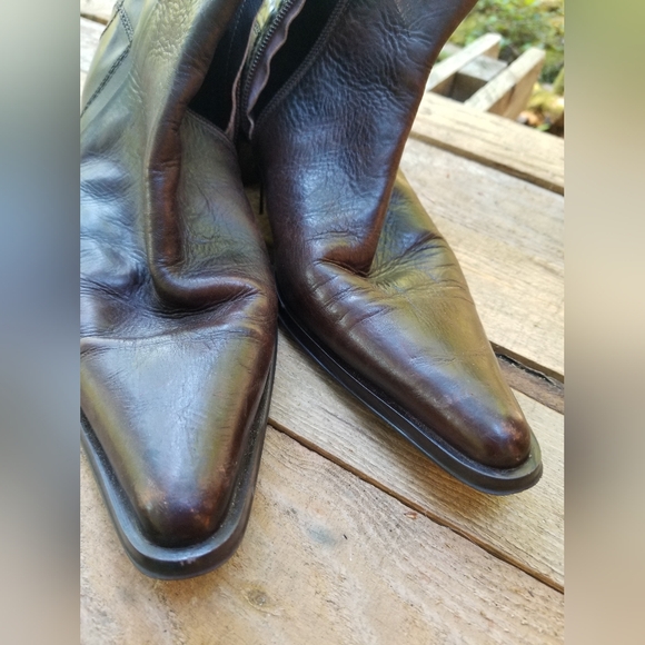 Size 8 Brown Boots Ingledews Italian Collection Ladies  pointed toe zipper 39 eu - Picture 6 of 6